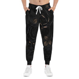 Black Rose Athletic Joggers — Floral Gothic All-Over Print Sweatpants