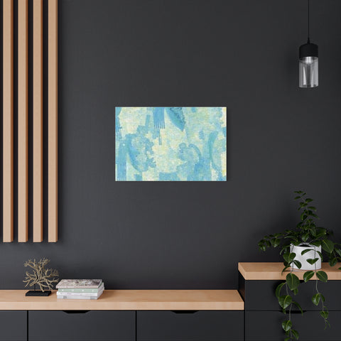 Abstract Aqua Brushstroke Canvas Print — Coastal Blue Wall Art