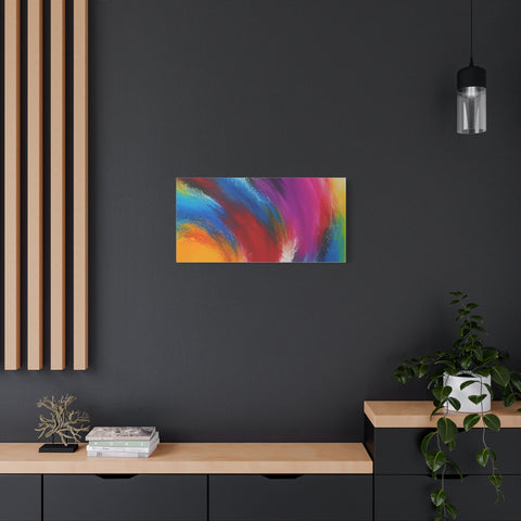 Abstract Rainbow Swirl Matte Canvas Print (Stretched)