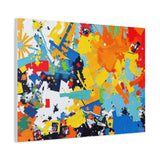 Abstract Splash Colorful Matte Canvas Wall Art – Vibrant Modern Stretched Print