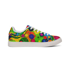 Psychedelic Retro Bubble Leather Sneakers