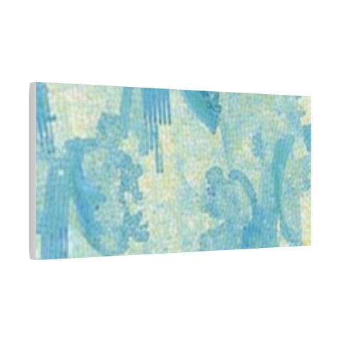Abstract Aqua Brushstroke Canvas Print — Coastal Blue Wall Art