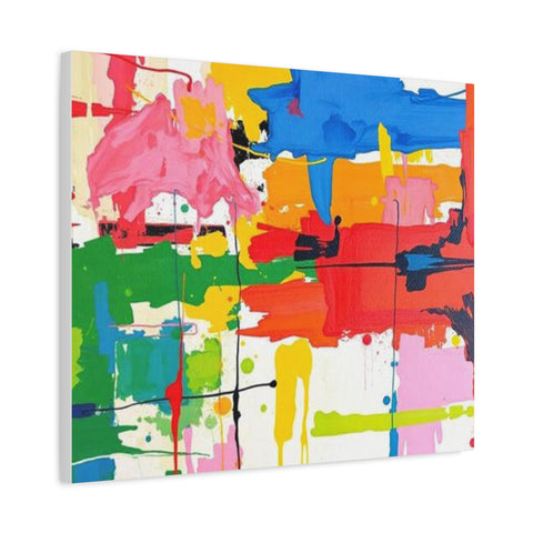 Abstract Color Splash Matte Canvas Print — Vibrant Modern Wall Art