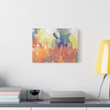 Abstract Colorful Brushstroke Matte Canvas Wall Art – Vibrant Orange & Green Stretched Print