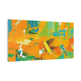 Abstract Orange & Green Canvas Art — Vibrant Modern Wall Decor