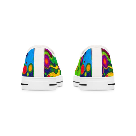 Colorful Retro Bubble Women's Low Top Sneakers