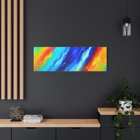 Abstract Rainbow Wave Matte Canvas Print — Vibrant Stretched Wall Art