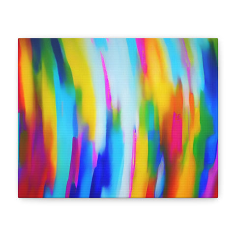 Abstract Rainbow Waves Matte Canvas Print — Vibrant Colorful Wall Art