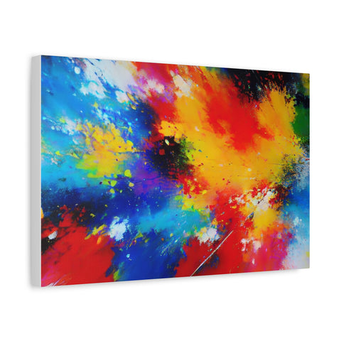 Abstract Color Splash Matte Canvas Print — Vibrant Stretched Wall Art