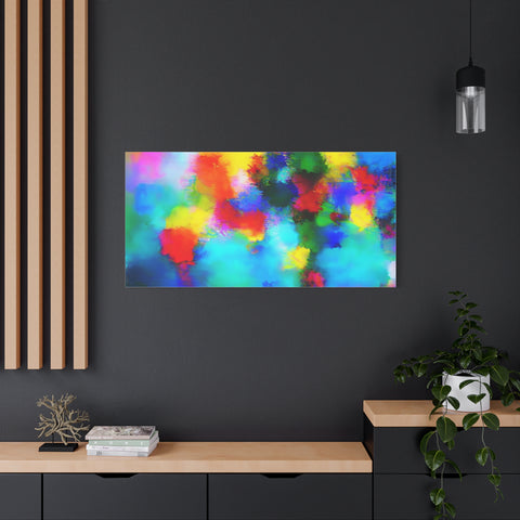 Abstract Rainbow Splash Matte Canvas Print