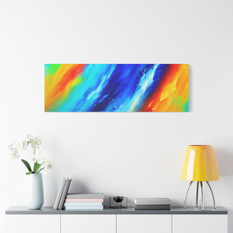 Abstract Rainbow Wave Matte Canvas Print — Vibrant Stretched Wall Art