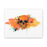 Skull Art Canvas Print – Vibrant Paint-Splash Skull Wall Decor