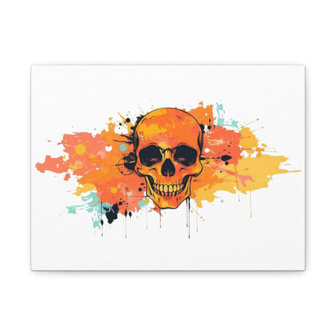 Skull Art Canvas Print – Vibrant Paint-Splash Skull Wall Decor