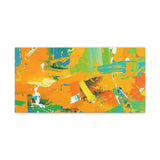 Abstract Orange & Green Canvas Art — Vibrant Modern Wall Decor