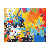 Abstract Splash Colorful Matte Canvas Wall Art – Vibrant Modern Stretched Print
