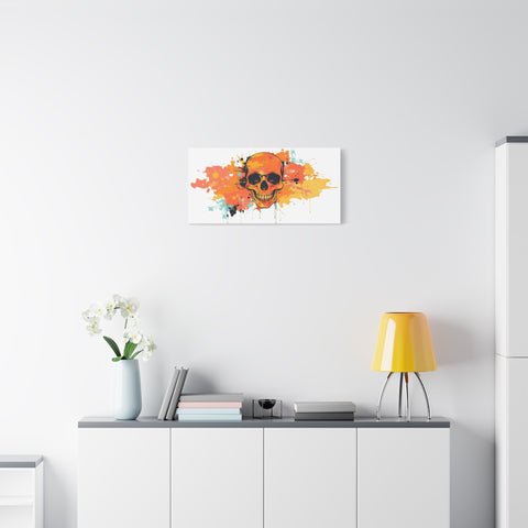 Skull Art Canvas Print – Vibrant Paint-Splash Skull Wall Decor