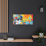 Abstract Splash Colorful Matte Canvas Wall Art – Vibrant Modern Stretched Print