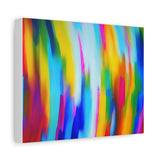 Abstract Rainbow Waves Matte Canvas Print — Vibrant Colorful Wall Art