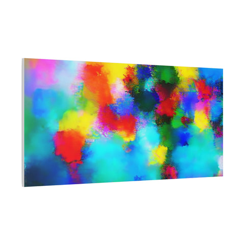 Abstract Rainbow Splash Matte Canvas Print