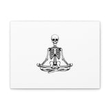 Yoga Skeleton Canvas Print — Meditating Skeleton Wall Art, Minimalist Gothic Home Decor