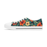 Low Top Sneakers — Tropical Floral Print Women’s Canvas Shoes