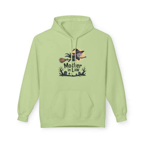 Mother-in-Law Halloween Hoodie — Witch Broom Graveyard Sweatshirt