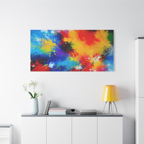 Abstract Color Splash Matte Canvas Print — Vibrant Stretched Wall Art