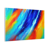 Abstract Rainbow Wave Matte Canvas Print — Vibrant Stretched Wall Art