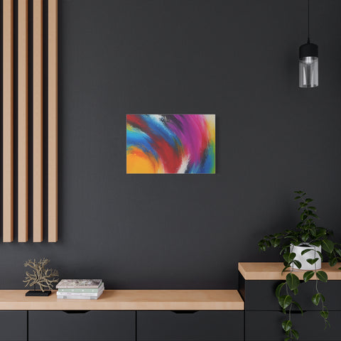 Abstract Rainbow Swirl Matte Canvas Print (Stretched)