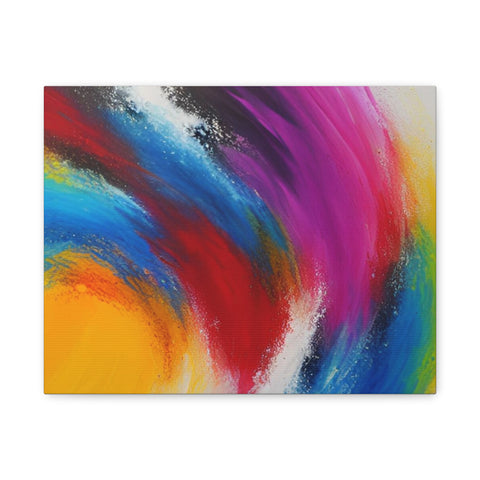 Abstract Rainbow Swirl Matte Canvas Print (Stretched)