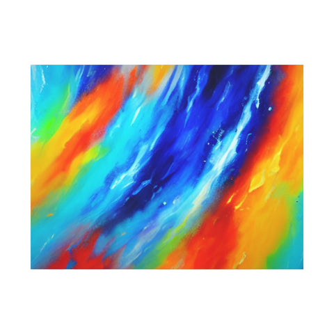 Abstract Rainbow Wave Matte Canvas Print — Vibrant Stretched Wall Art