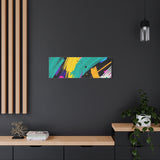 Abstract Neon Brushstroke Canvas Print — Colorful Modern Wall Art