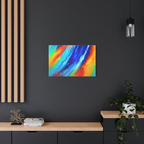 Abstract Rainbow Wave Matte Canvas Print — Vibrant Stretched Wall Art