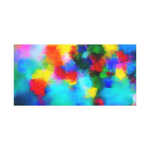 Abstract Rainbow Splash Matte Canvas Print