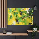 Abstract Green & Yellow Matte Canvas Print – Vibrant Modern Wall Art