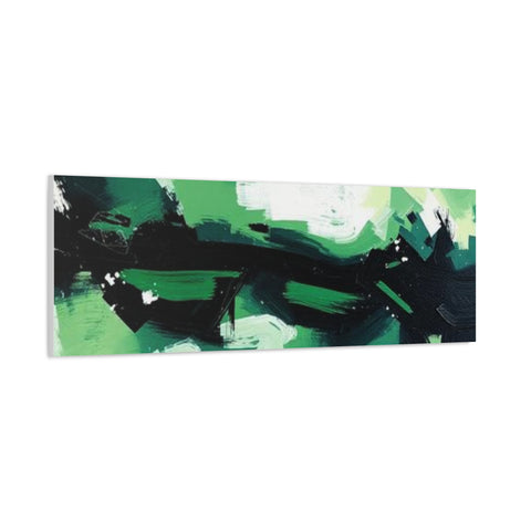 Abstract Green Brushstroke Canvas Print