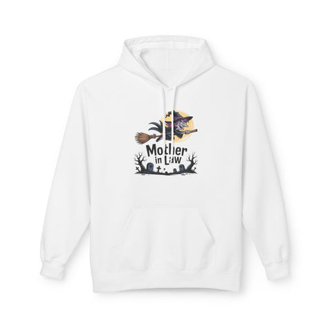 Mother-in-Law Halloween Hoodie — Witch Broom Graveyard Sweatshirt