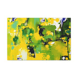 Abstract Green & Yellow Matte Canvas Print – Vibrant Modern Wall Art