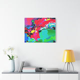 Abstract Neon Splash Matte Canvas Print — Vibrant Colorful Stretched Wall Art