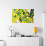 Abstract Green & Yellow Matte Canvas Print – Vibrant Modern Wall Art