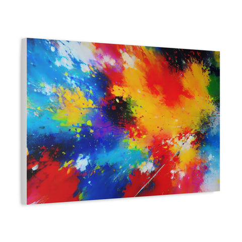 Abstract Color Splash Matte Canvas Print — Vibrant Stretched Wall Art