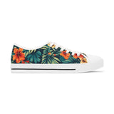 Low Top Sneakers — Tropical Floral Print Women’s Canvas Shoes