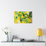 Abstract Green & Yellow Matte Canvas Print – Vibrant Modern Wall Art