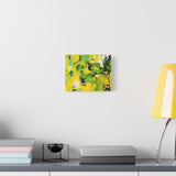 Abstract Green & Yellow Matte Canvas Print – Vibrant Modern Wall Art