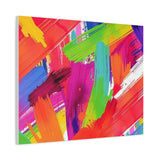 Abstract Rainbow Brushstrokes Matte Canvas Wall Art — Vibrant Stretched 1.25"