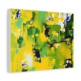 Abstract Green & Yellow Matte Canvas Print – Vibrant Modern Wall Art