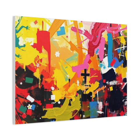 Abstract Color Splash Canvas Print - Vibrant Stretched Matte Wall Art