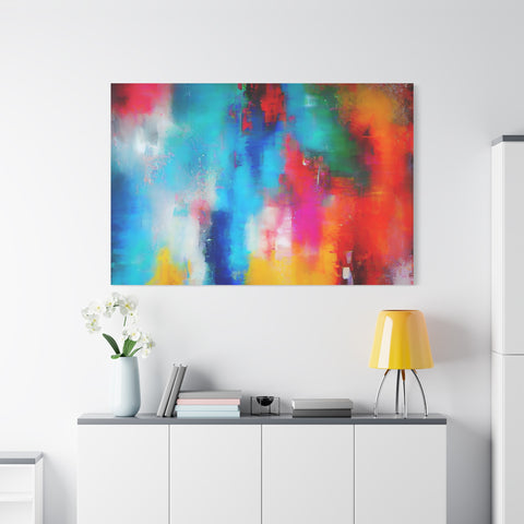 Vibrant Abstract Color Splash Matte Canvas Print