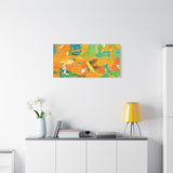 Abstract Orange & Green Canvas Art — Vibrant Modern Wall Decor