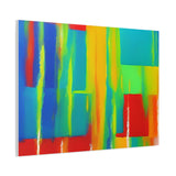 Abstract Rainbow Blocks Matte Canvas Print
